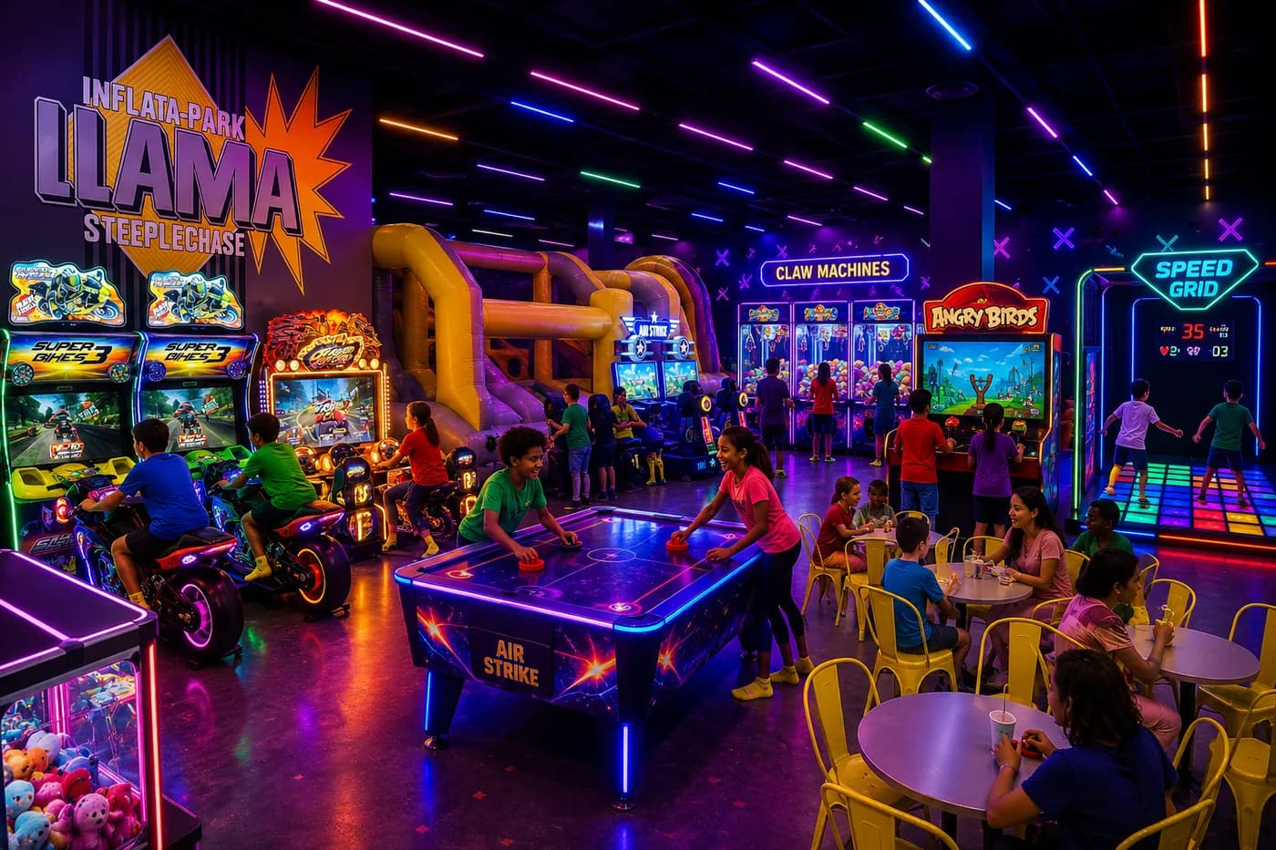 Arcade Games at Super Llama Inflatable Park