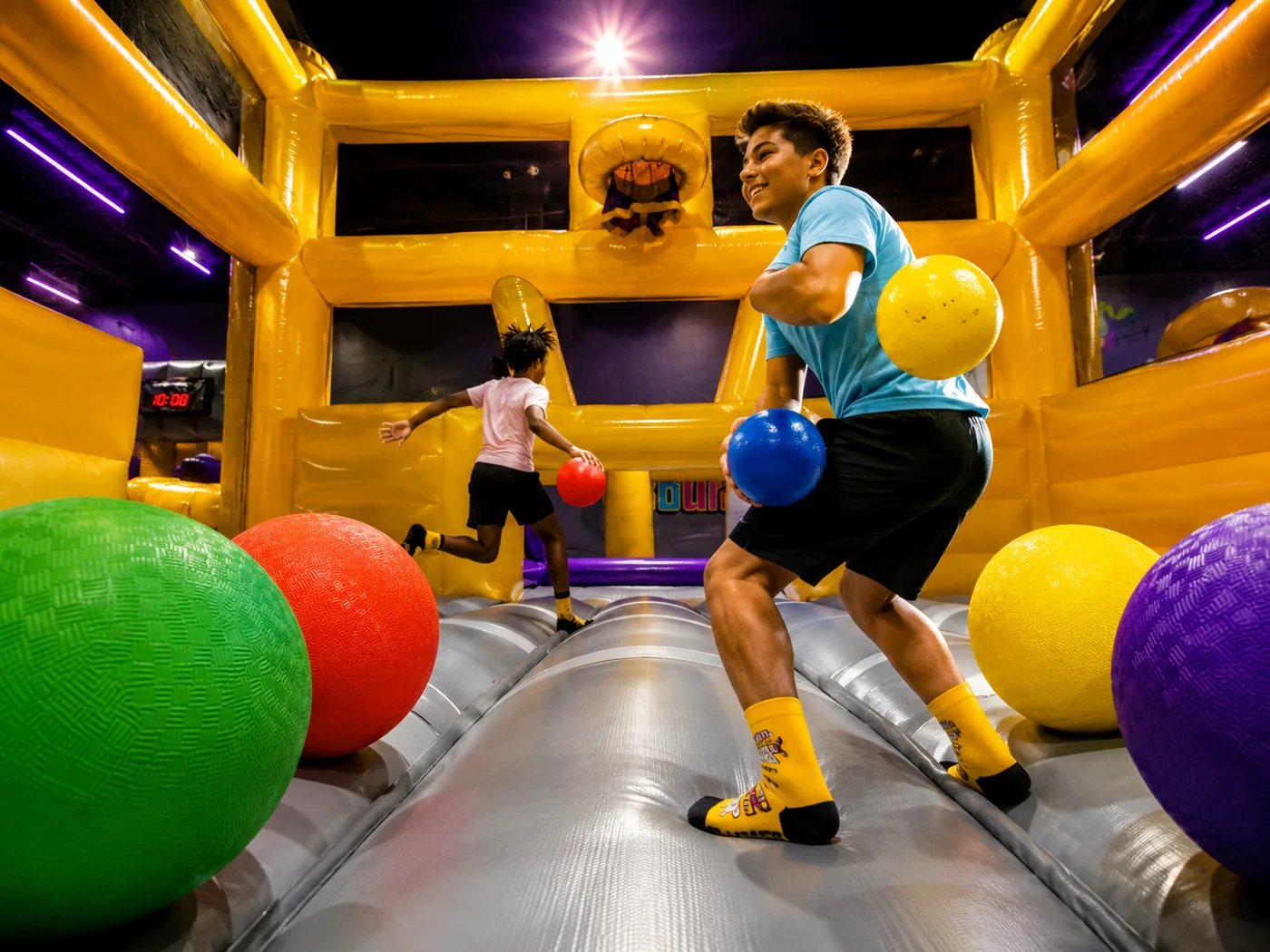 Ball Court attraction at Super Llama Inflatable Park