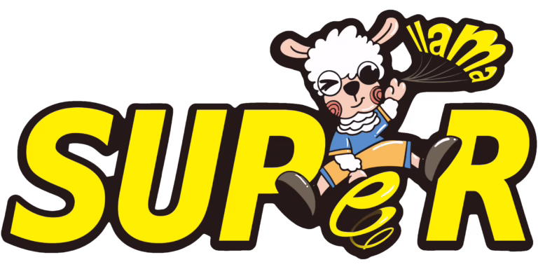 Cartoon llama with sunglasses and text